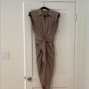 DO+BE Brown Asymmetrical Wrap Dress